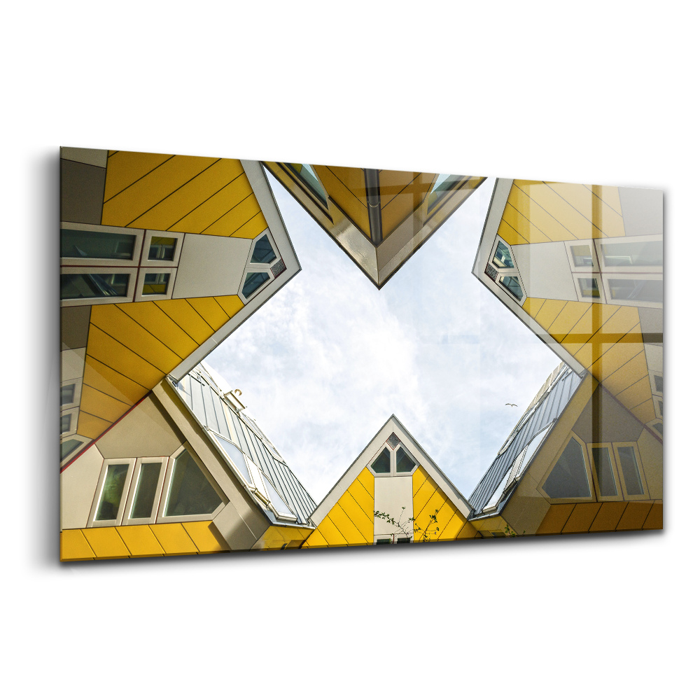 Sklenený obraz Domy v Rotterdame