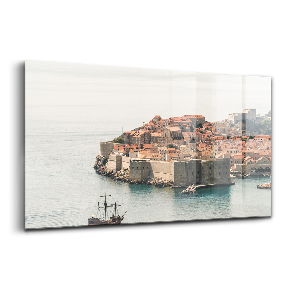 Luxusný sklenený obraz Plachetnica v dubrovníku