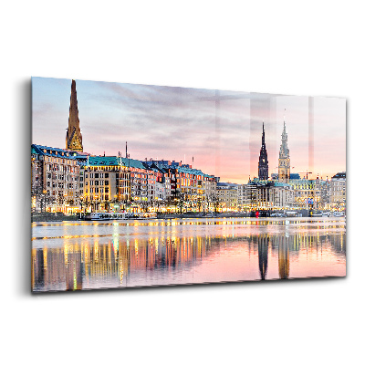 Sklenený obraz Alster v Hamburgu