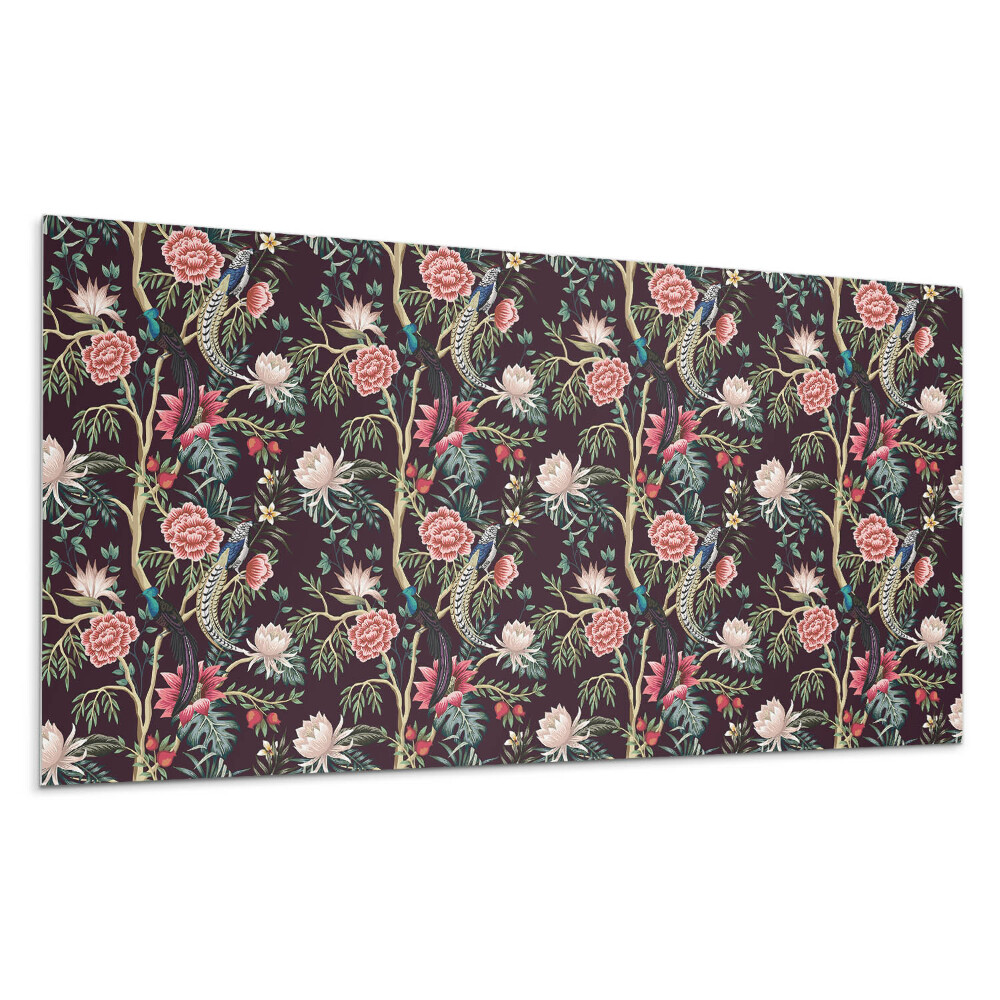 Panel na stenu Kvetinový vzor s vtákmi