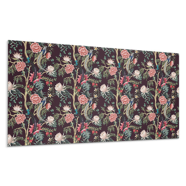 Panel na stenu Kvetinový vzor s vtákmi