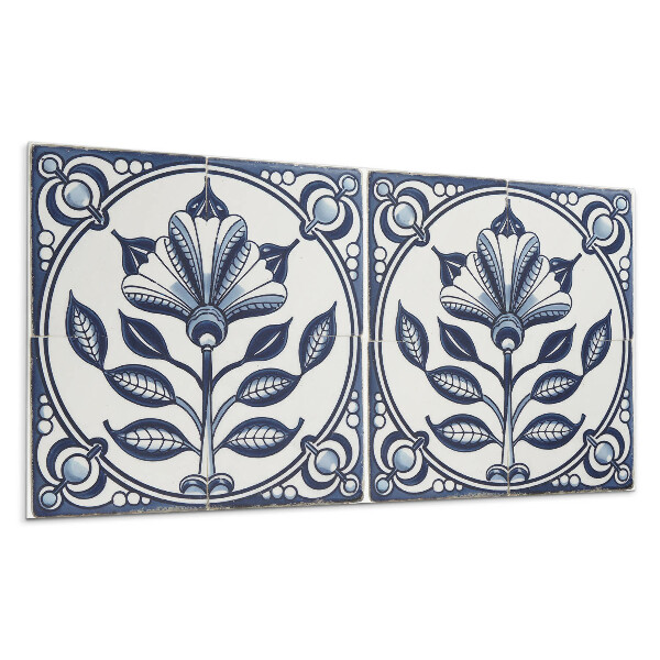 Pvc panel na stenu Kvetinový vzor na dlaždici