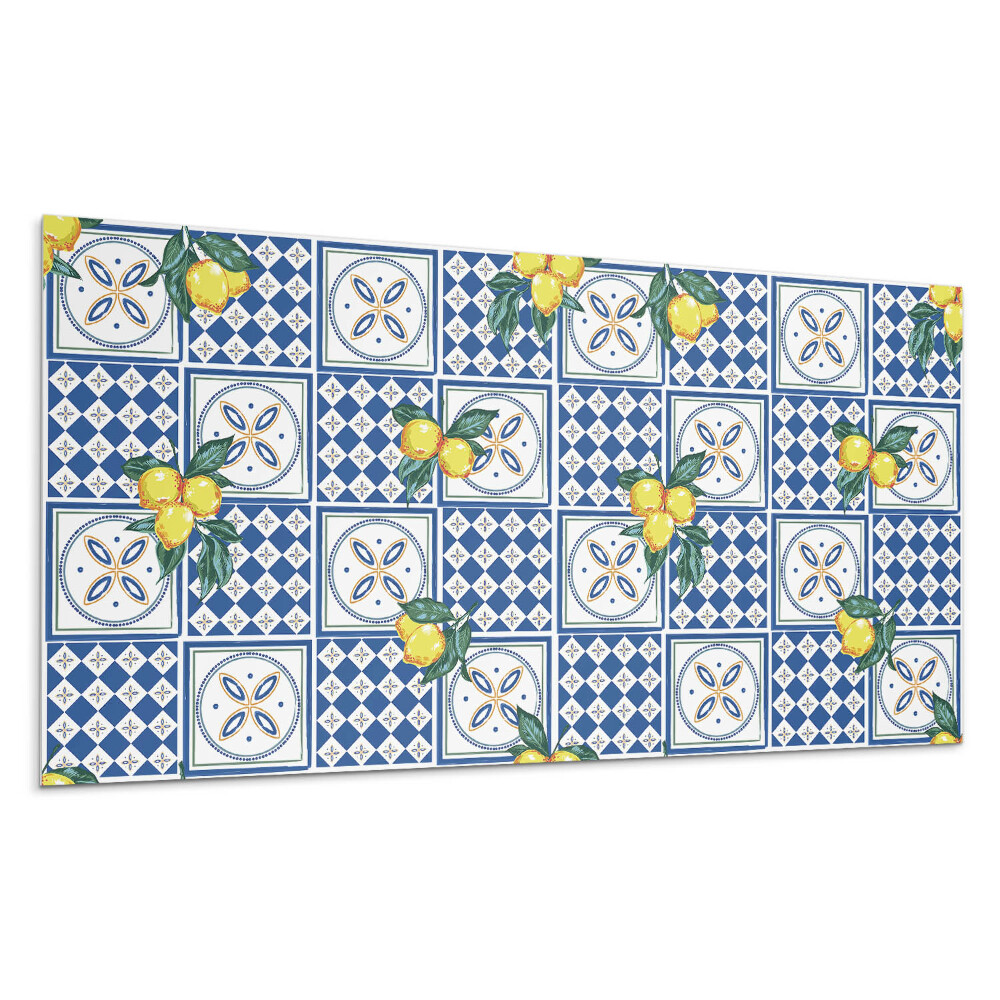 Obkladový panel na stenu Citrónový motív na dlaždiciach