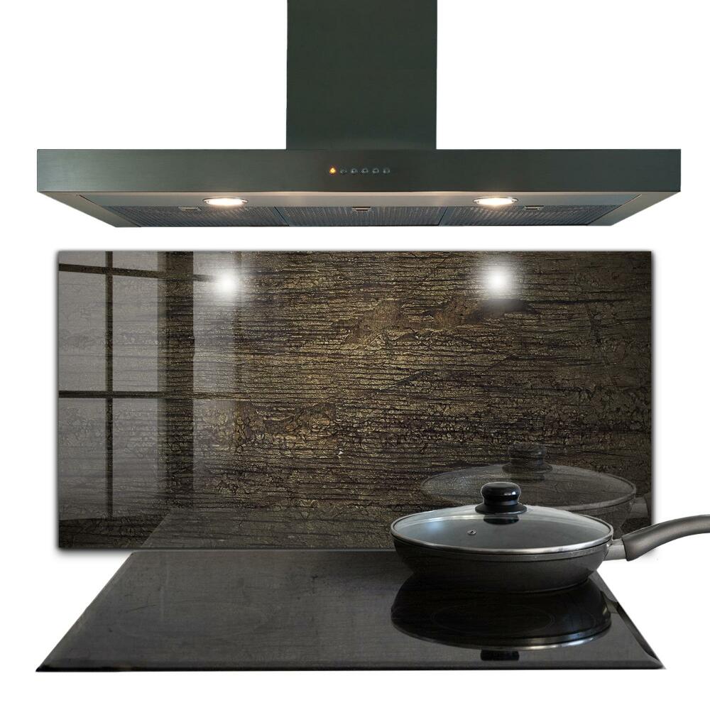 Sklenená zástena do kuchyne Retro drevená textúra