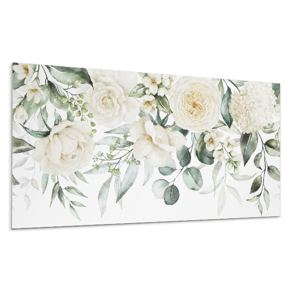 Pvc panel na stenu Kvetinový vzor s listami