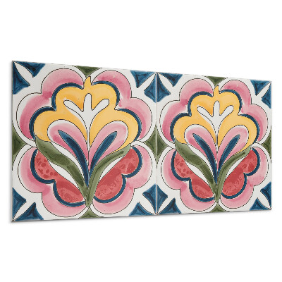 Nástenný panel PVC Kvetinový vzor na dlaždici