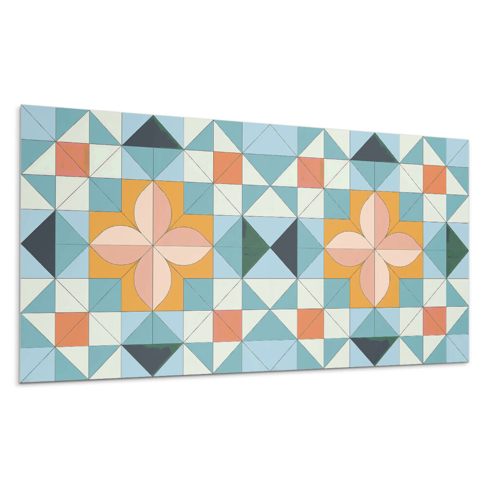 Stenový panel Geometrický vzor s kvetom