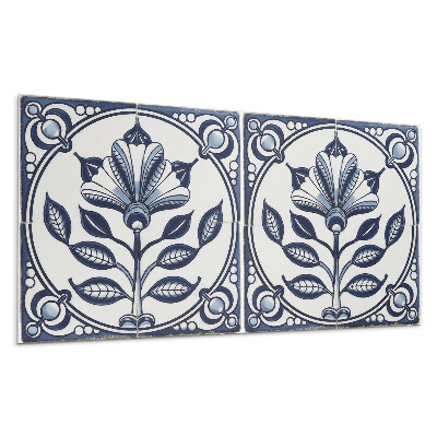 Stenový panel Kvetinový vzor na dlaždici