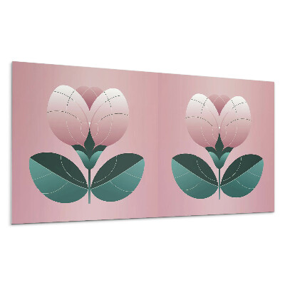 Pvc panel na stenu Štylizovaný kvet s listami