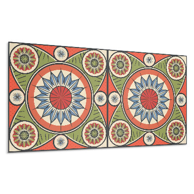 Stenový panel Symetrický vzor s kvetmi