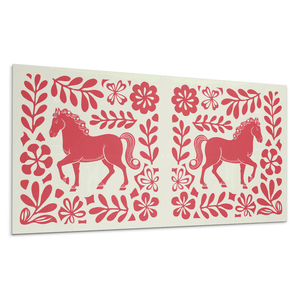 Nástenný panel PVC Štylizovaný kôň medzi rastlinami