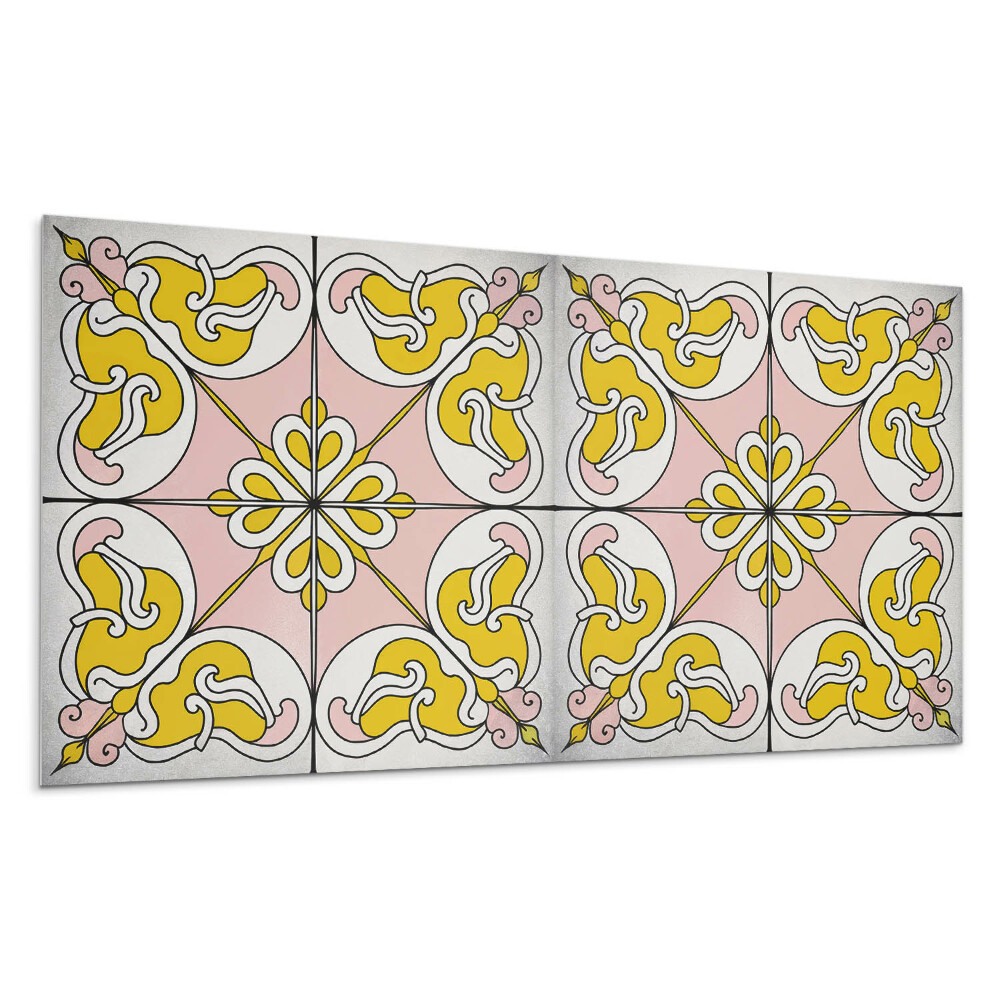 Stenový panel Kvetinový vzor v dlaždiciach