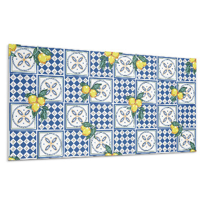 Nástenný panel PVC Citrónový motív na dlaždiciach