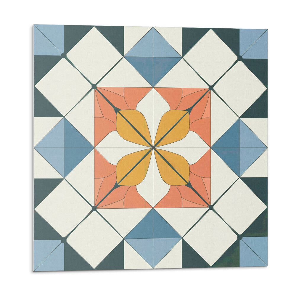 Dekoratívny nástenný panel Kvetinový motív v geometrických tvaroch