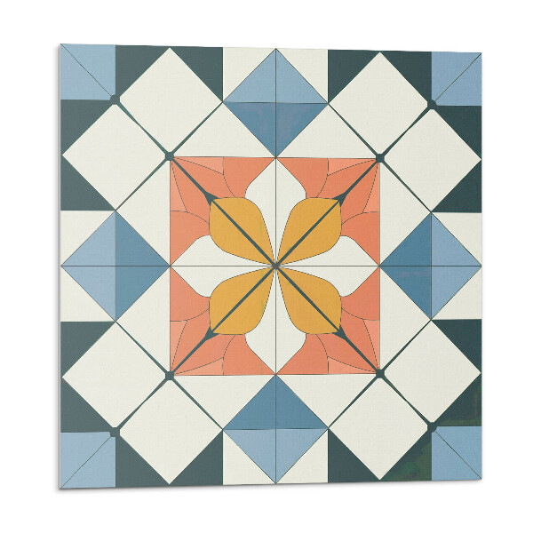 Dekoratívny nástenný panel Kvetinový motív v geometrických tvaroch