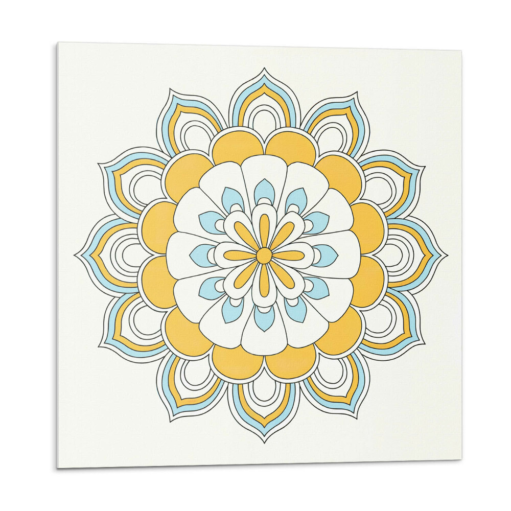 Dekoratívny nástenný panel Kvetinová mandala v umeleckom štýle