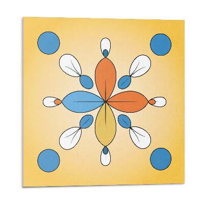 Stenový panel Kvetinový motív v geometrických tvaroch