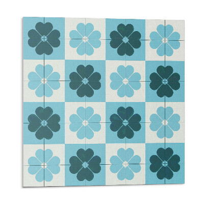 Dekoratívny nástenný panel Kvetinový vzor v kockovanom vzore