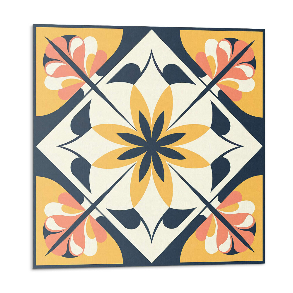 Stenový panel Kvetinový motív v tvare diamantu