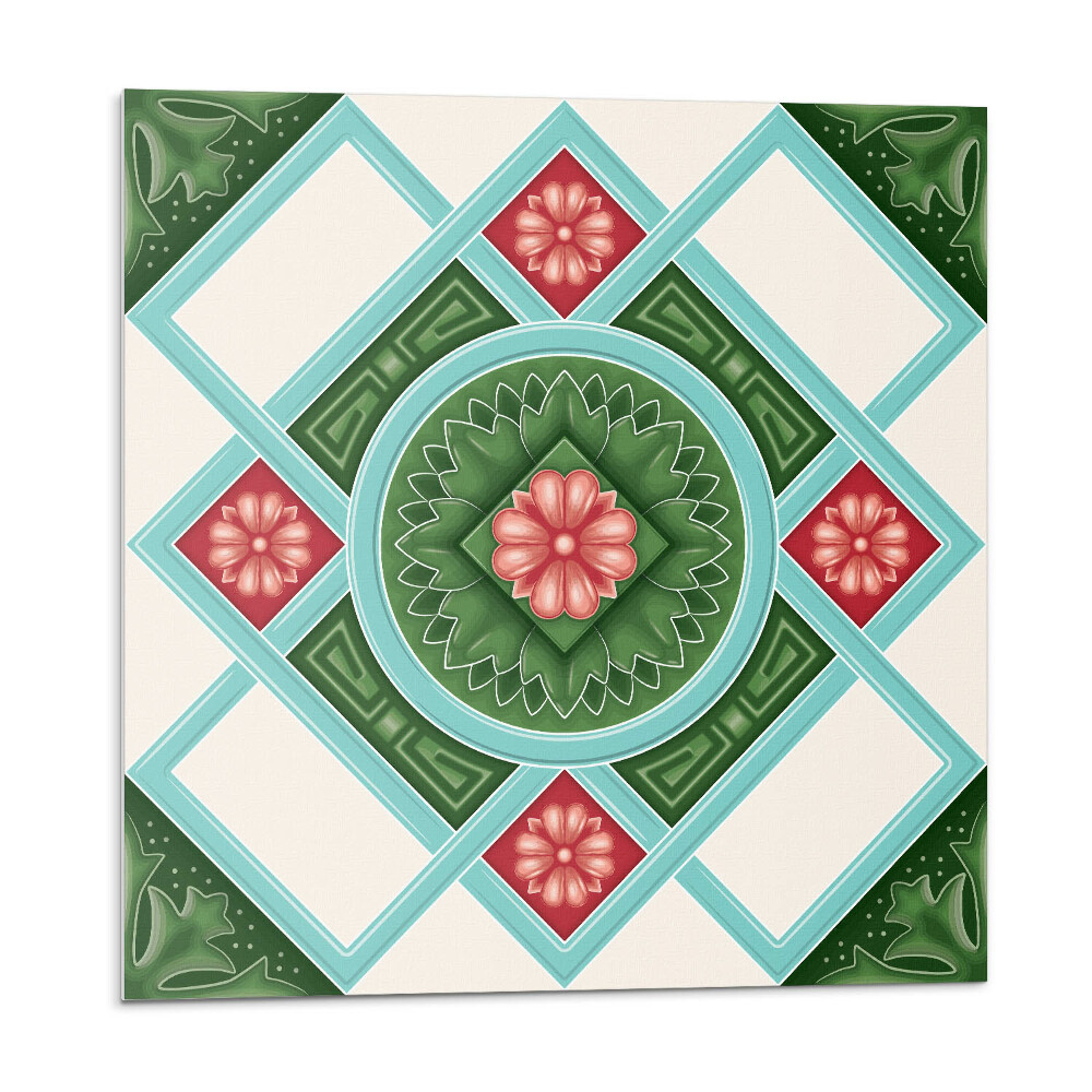 Nástenný panel pvc Kvetinový motív v kosoštvorcovom aranžmáne