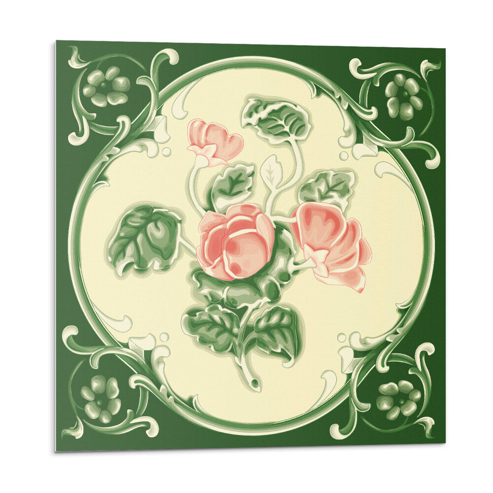 Dekoratívny nástenný panel Kvetinový motív so zelenými listami