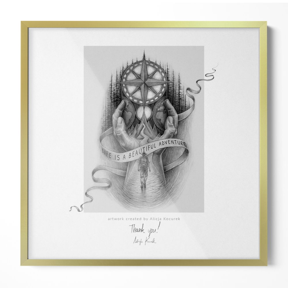 Zlatý fotorámček na stenu 50x50