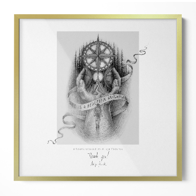 Zlatý fotorámček na stenu 50x50