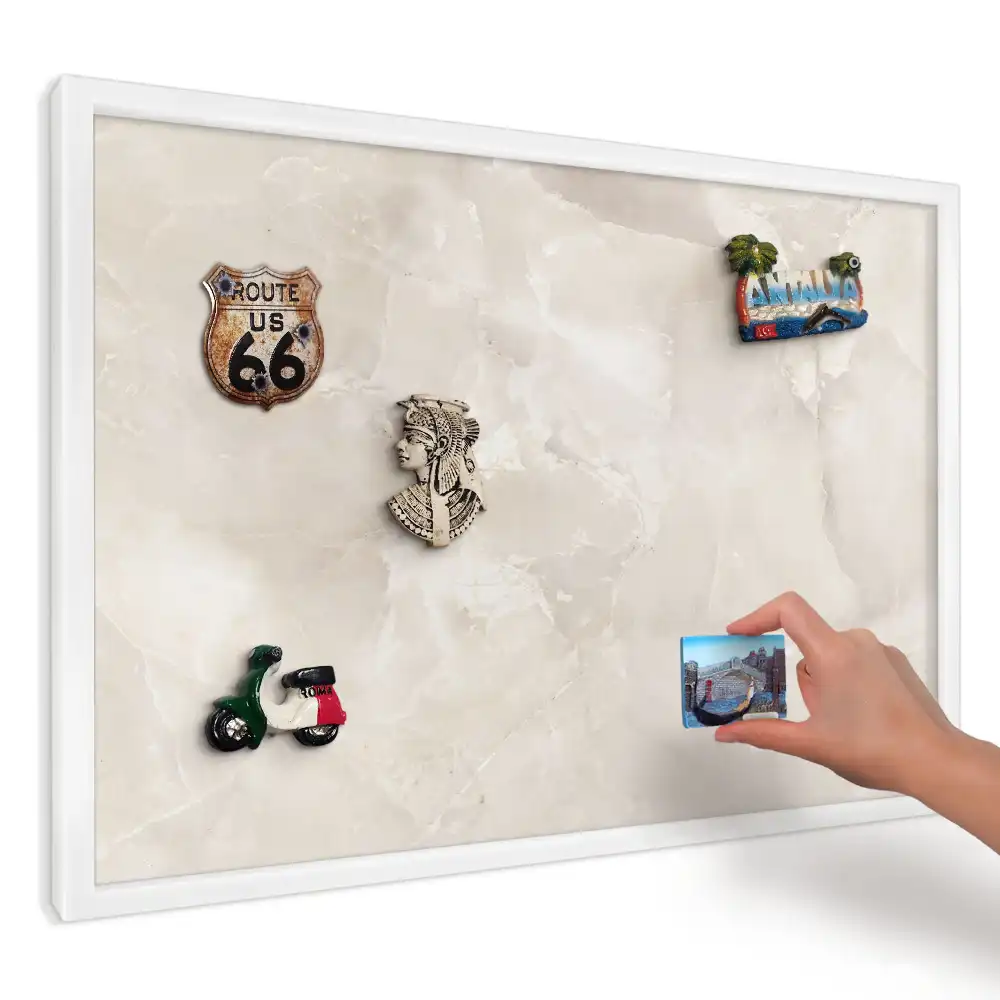 Nástenná magnetická tabuľa s potlačou Elegantný béžový mramor