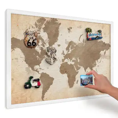 Magnetická tabuľa na stenu s potlačou Hnedá vinobranie mapa