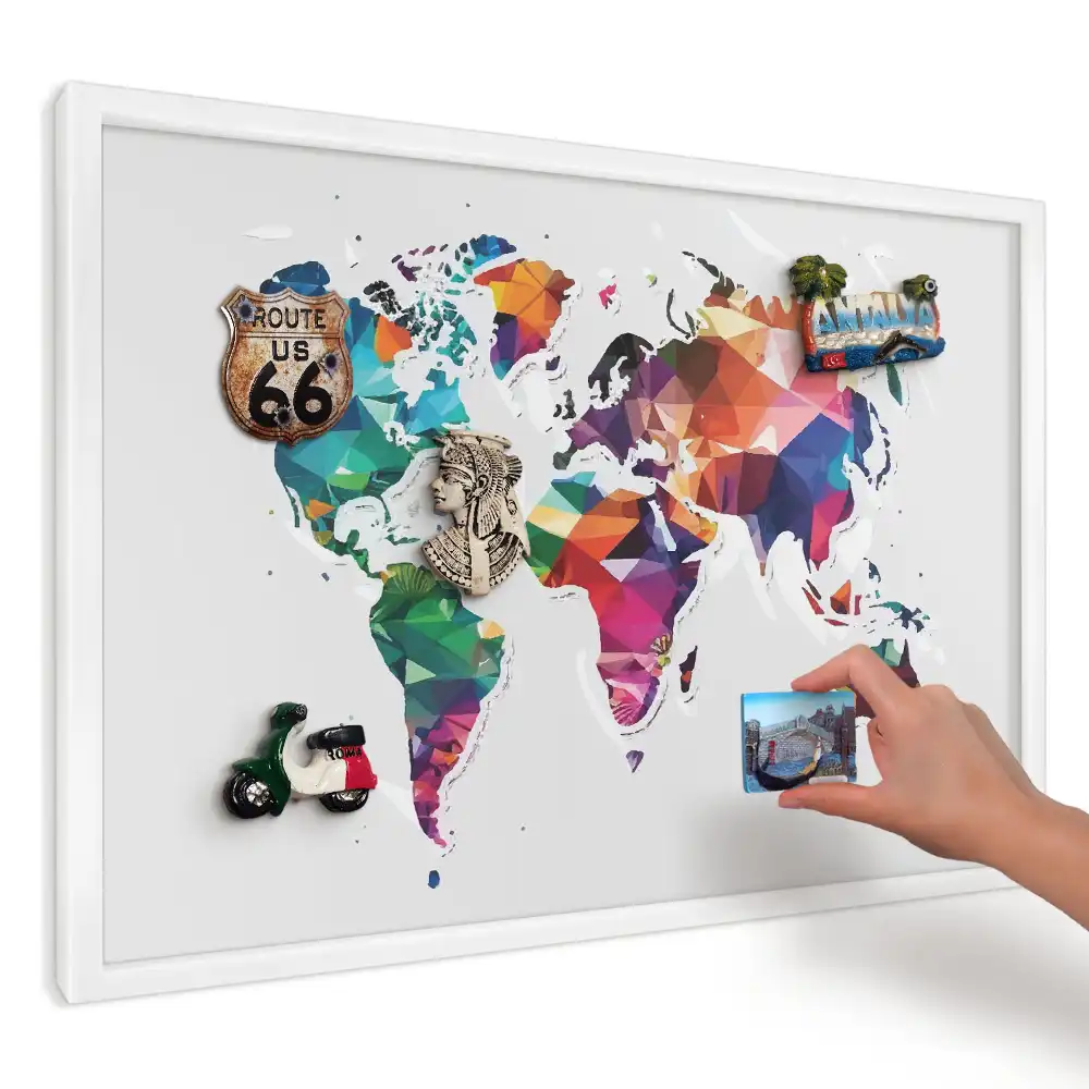 Magnetická tabuľa Geometrická mapa sveta