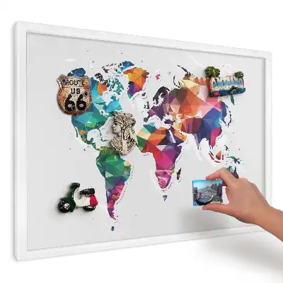 Magnetická tabuľa Geometrická mapa sveta