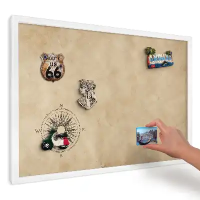 Magnetická tabuľa na stenu s potlačou Ružica kompasu na béžovej