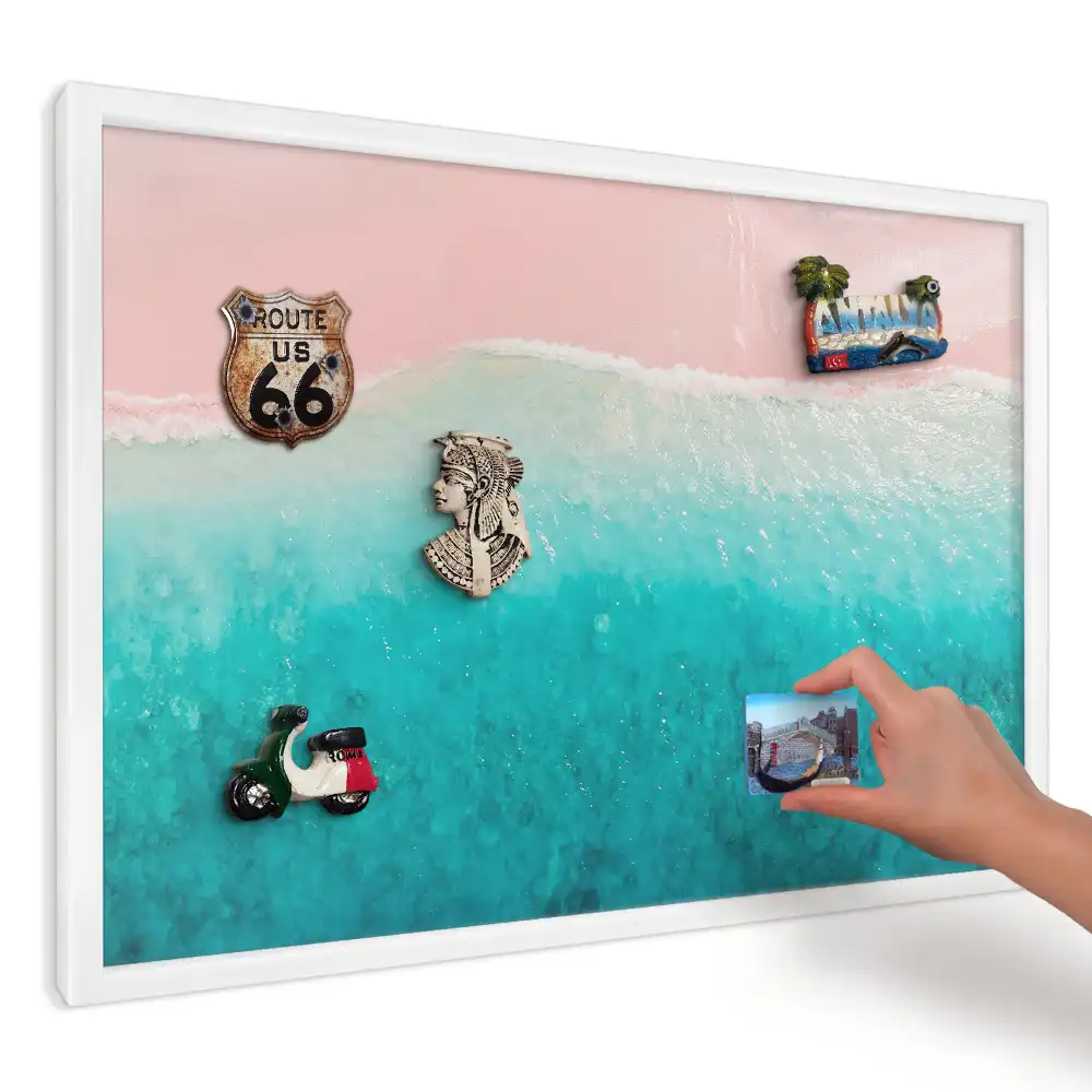Magnetická tabuľa na magnetky Ružový piesok a tyrkysová
