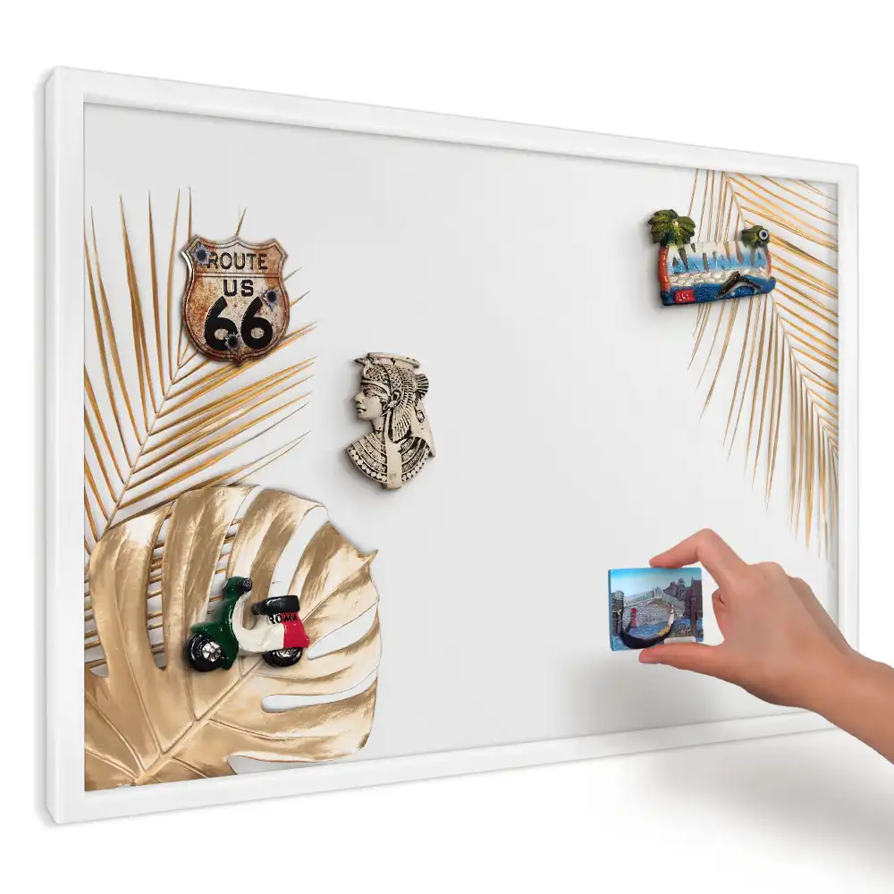 Magnetická tabuľa na magnetky s minimalistickým elegantným motívom listov