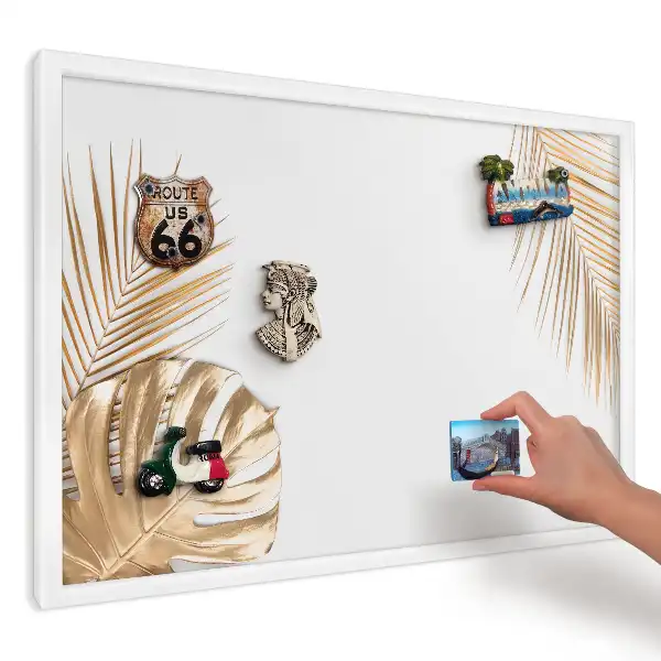 Magnetická tabuľa na magnetky s minimalistickým elegantným motívom listov