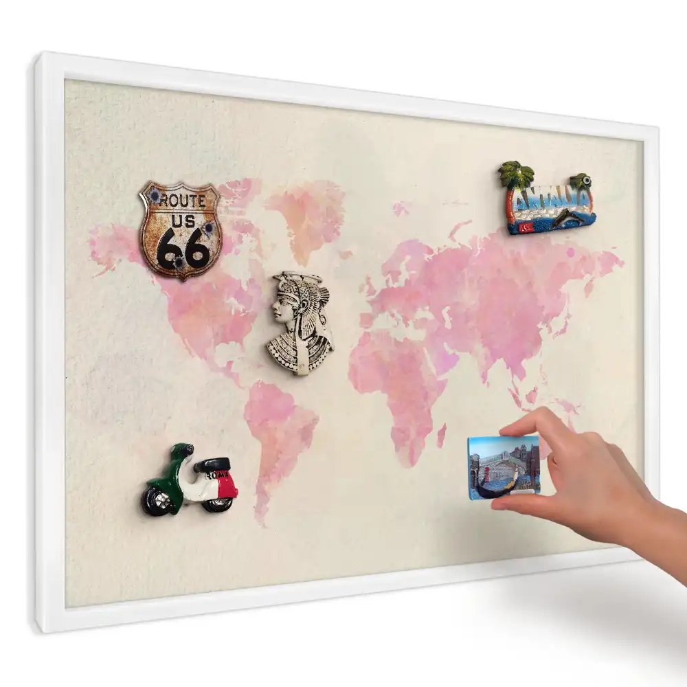 Magnetická nástenná tabuľa s potlačou Harmonická akvarelová mapa