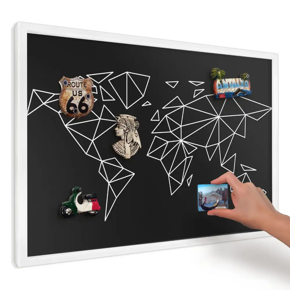 Magnetická nástenná tabuľa s potlačou Geometrická elegantná mapa