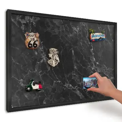 Nástenná magnetická tabuľa Tmavý mramor so svetlými žilkami