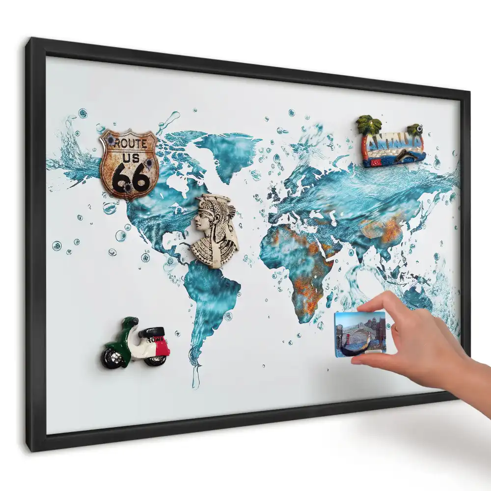 Nástenná magnetická tabuľa Mapa tyrkysovej vody