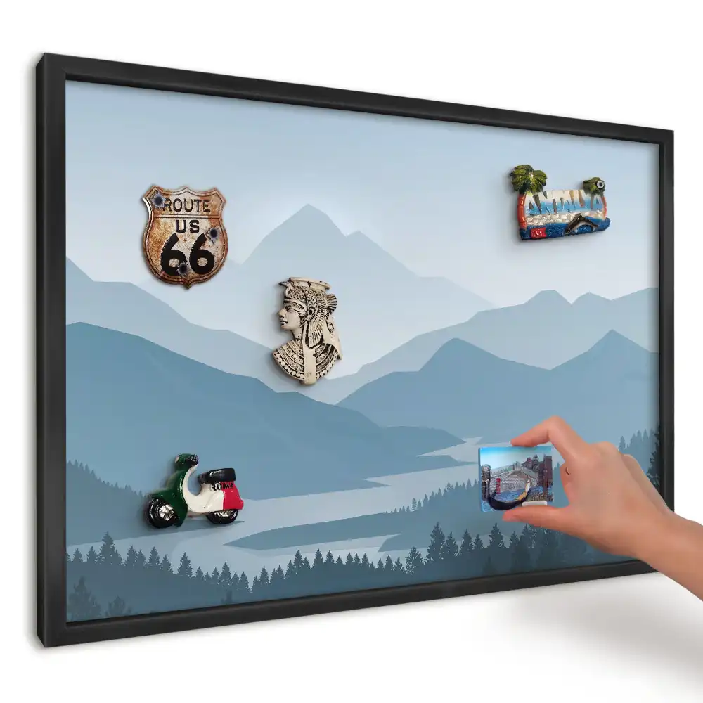 Magnetická dekoračná tabuľa na stenu Modré hory a les