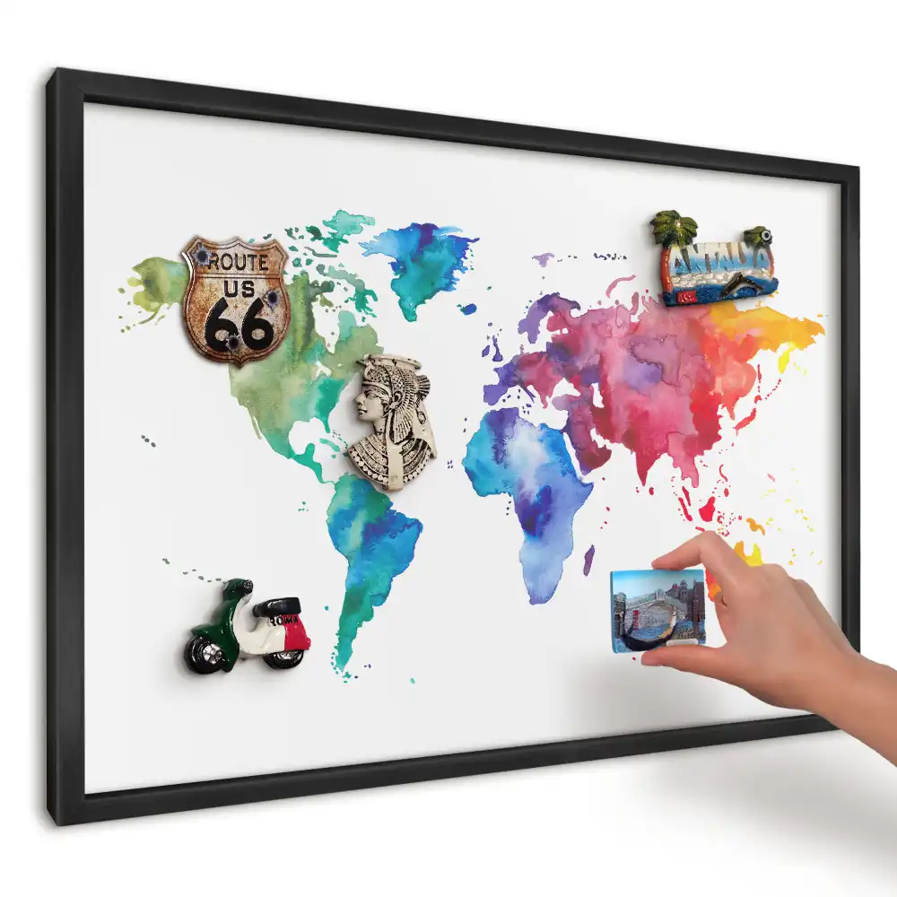 Magnetická nástenka Akvarelová mapa