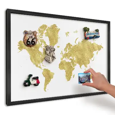Tabula na magnetky na stenu Žltá mapa na bielom
