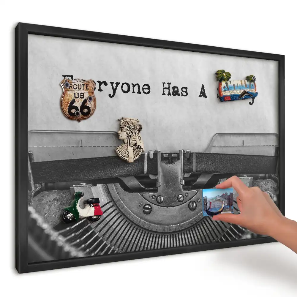 Magnetická tabuľa na stenu Retro písací stroj