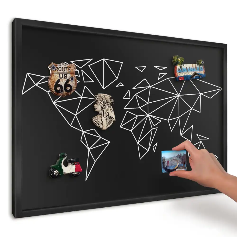 Magnetická dekoračná nástenná tabuľa geometrická elegantná mapa