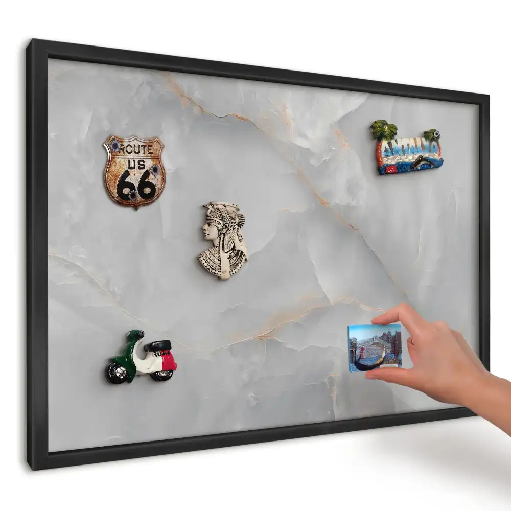 Magnetická tabuľa na stenu Šedooranžový minimalizmus