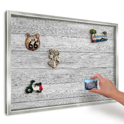 Magnetická tabuľa na suveníry so vzhľadom sivého dreva