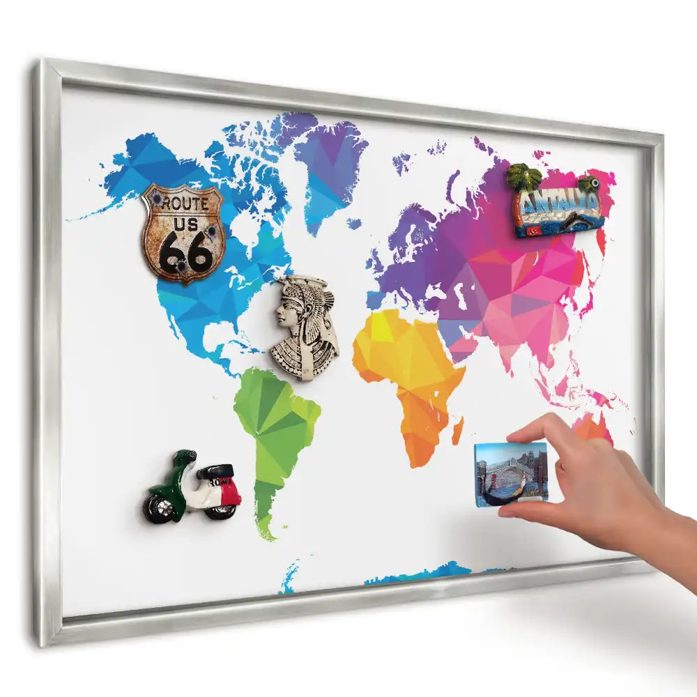 Magnetická tabuľa na suveníry z dovolenky Geometrická mapa farieb
