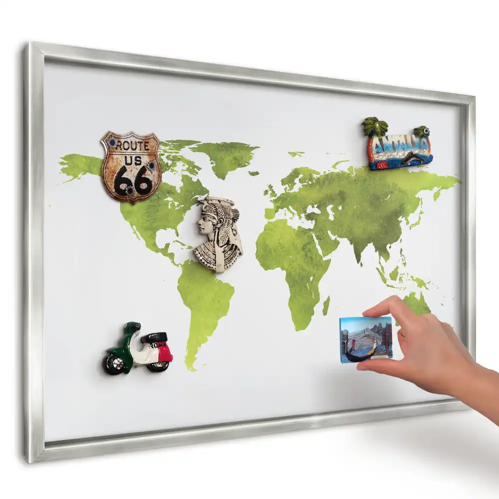 Magnetická tabuľa na suveníry Akvarelová zelená mapa