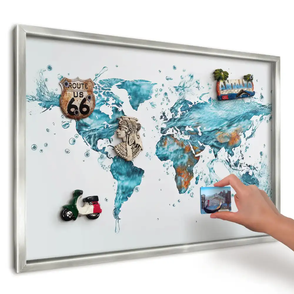 Magnetická tabuľa na suveníry Mapa tyrkysovej vody