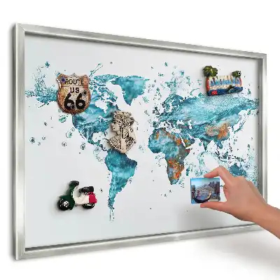Magnetická tabuľa na suveníry Mapa tyrkysovej vody